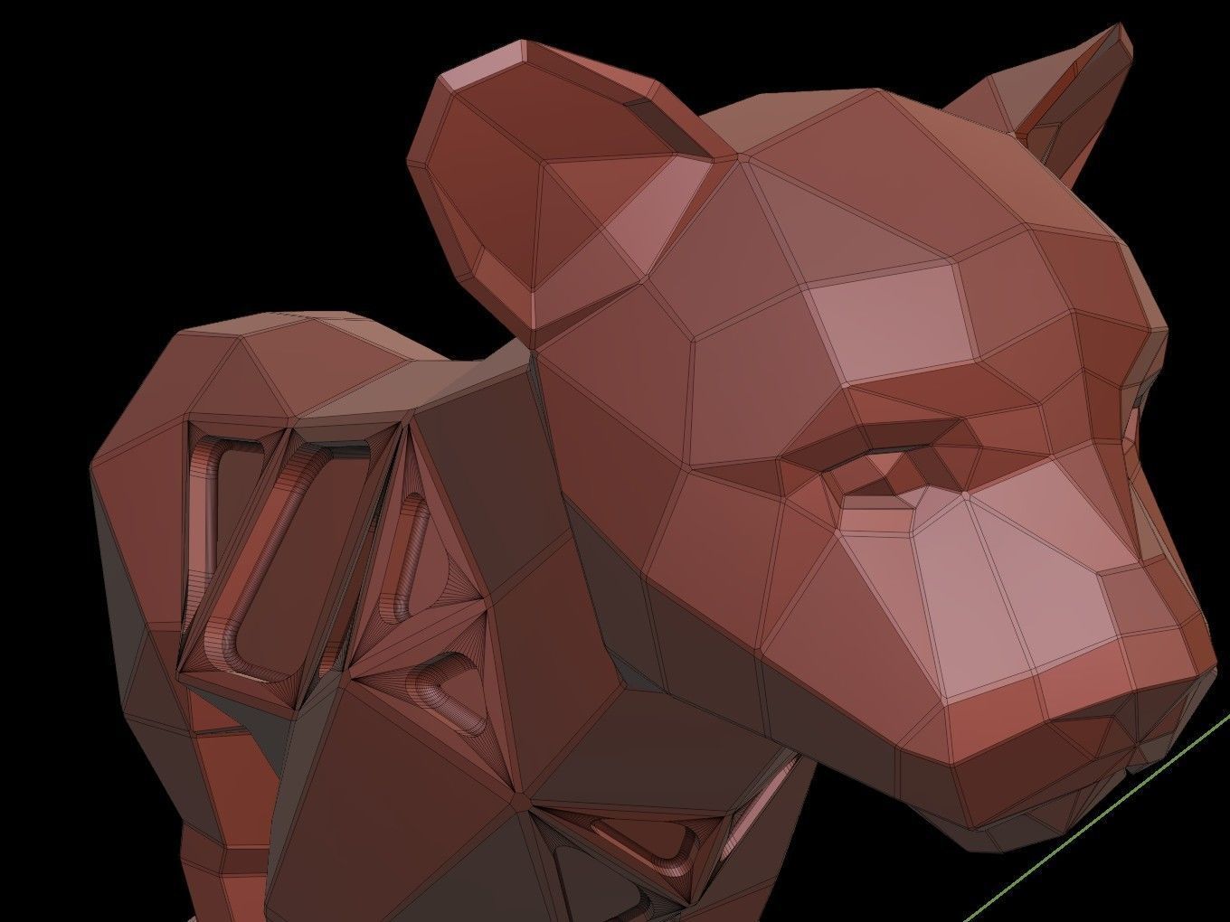 Steampunk Lion Cub Low-poly 3D model_14