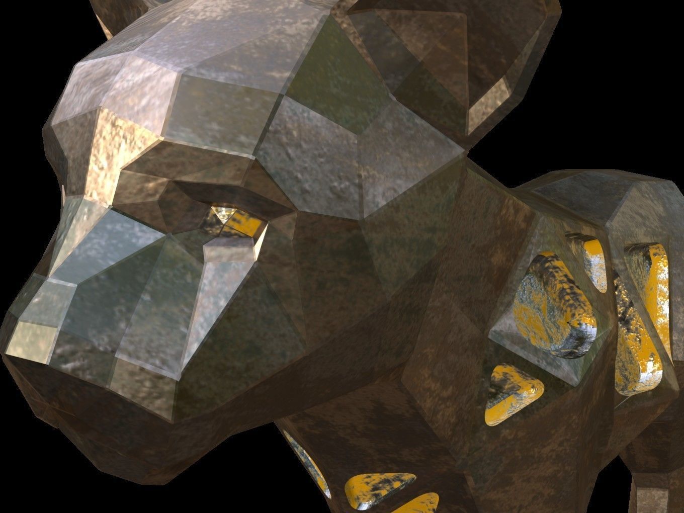 Steampunk Lion Cub Low-poly 3D model_11