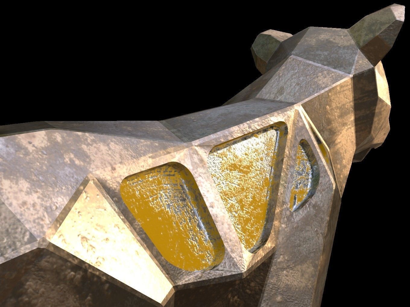 Steampunk Lion Cub Low-poly 3D model_10