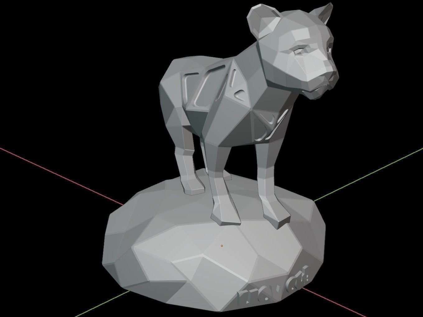 Steampunk Lion Cub Low-poly 3D model_12