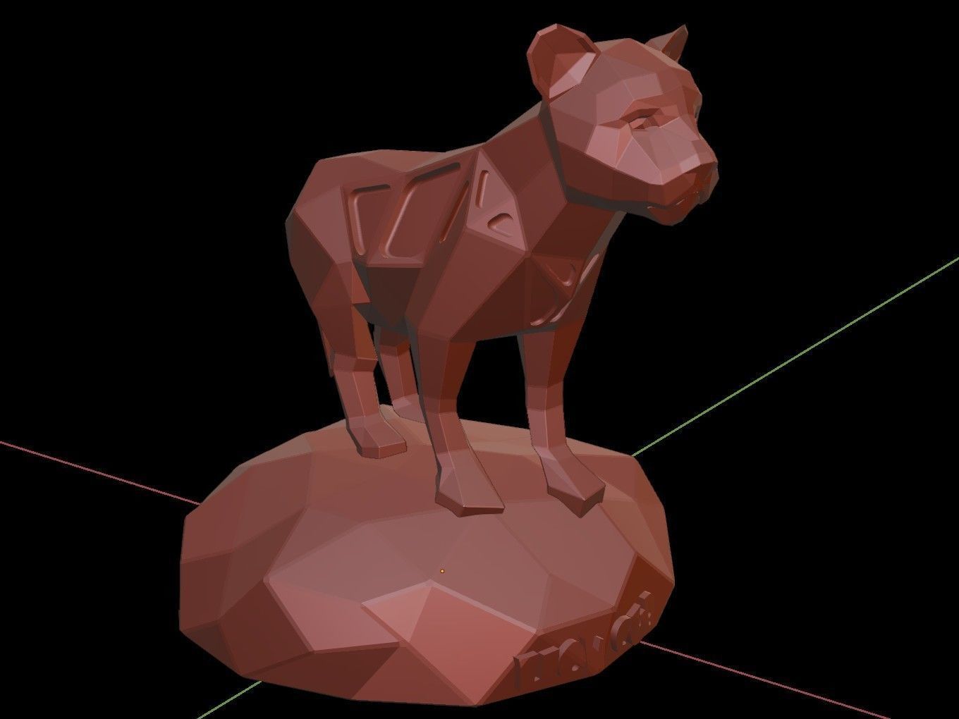 Steampunk Lion Cub Low-poly 3D model_15