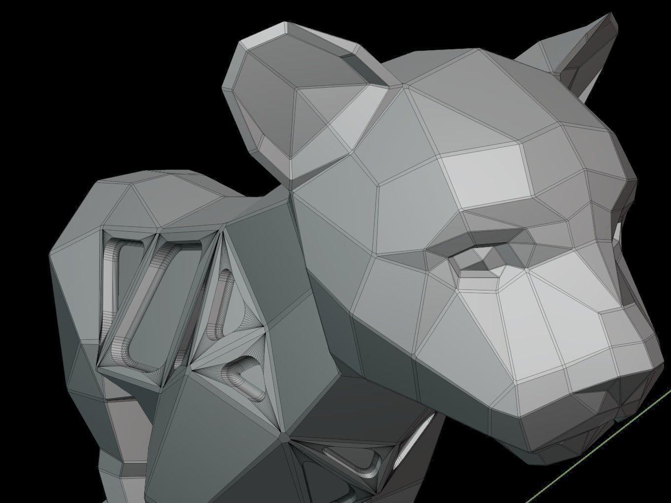 Steampunk Lion Cub Low-poly 3D model_13
