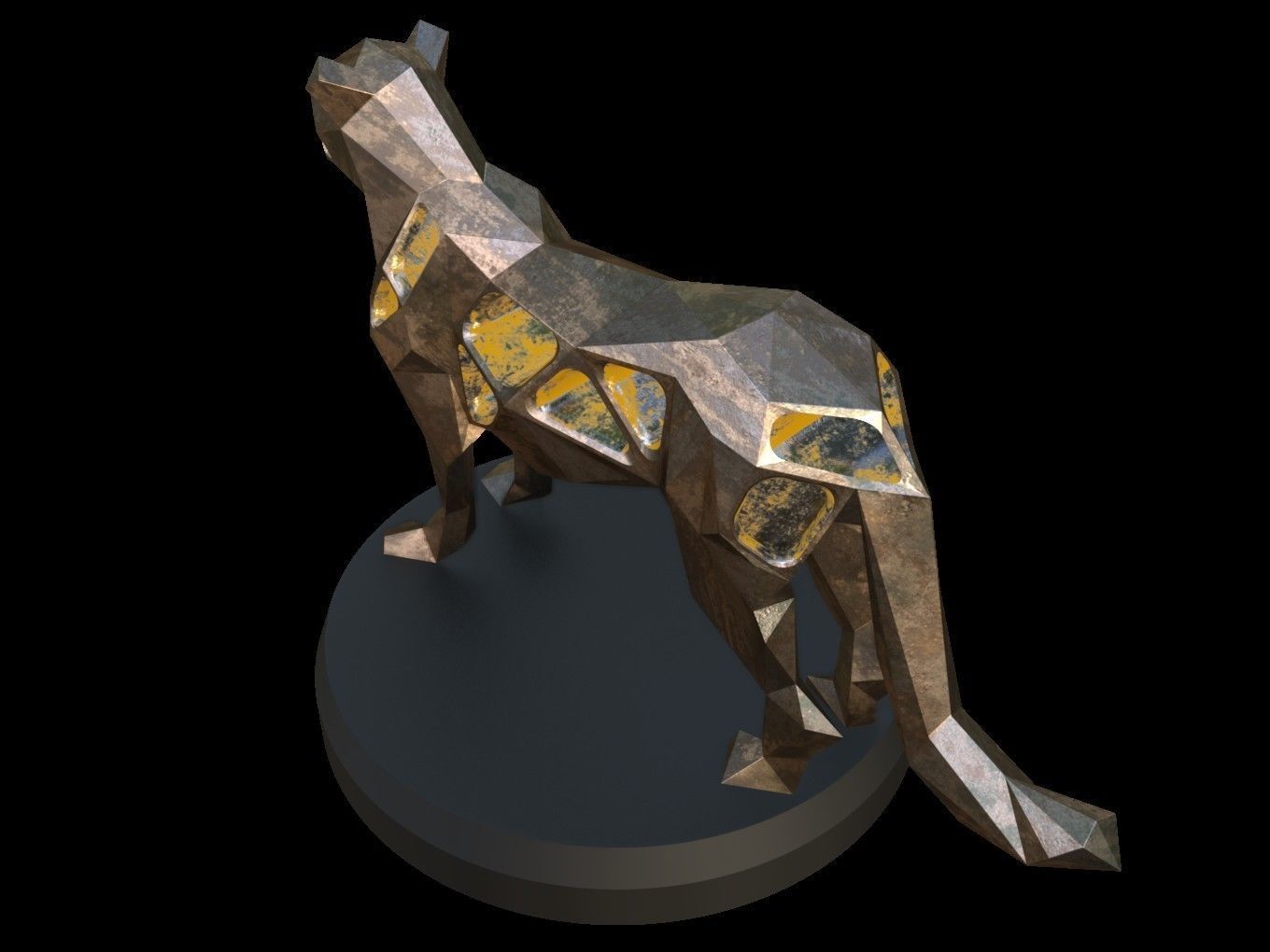 Steampunk Leopard Low-poly 3D model_3