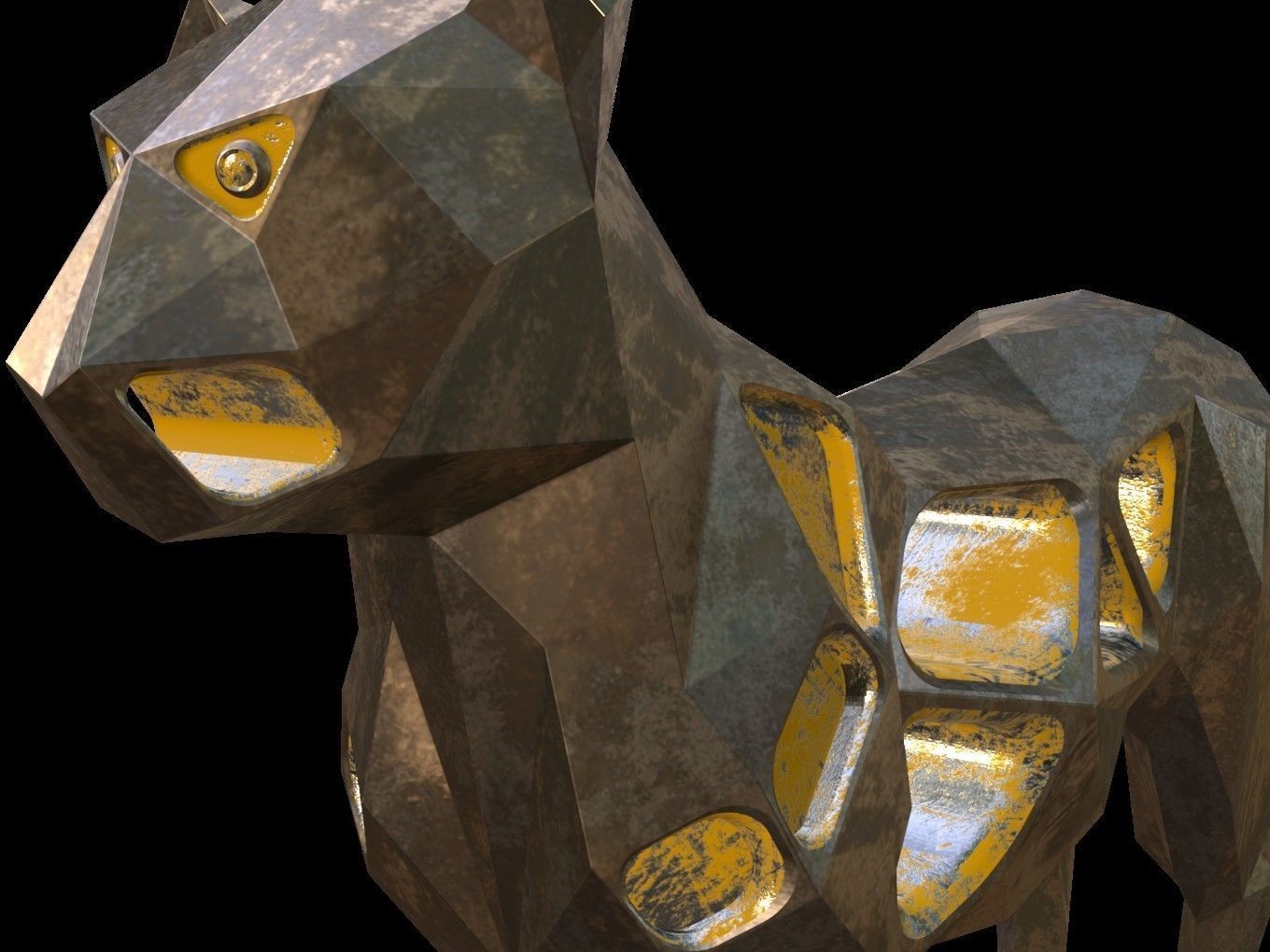 Steampunk Leopard Low-poly 3D model_11