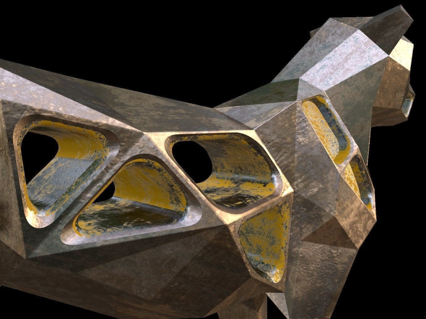 Steampunk Leopard Low-poly 3D model_12