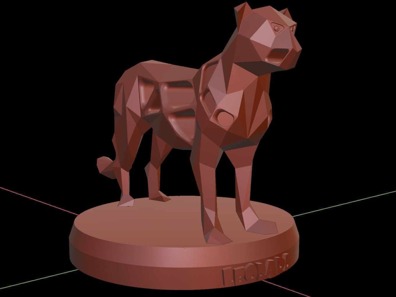 Steampunk Leopard Low-poly 3D model_16