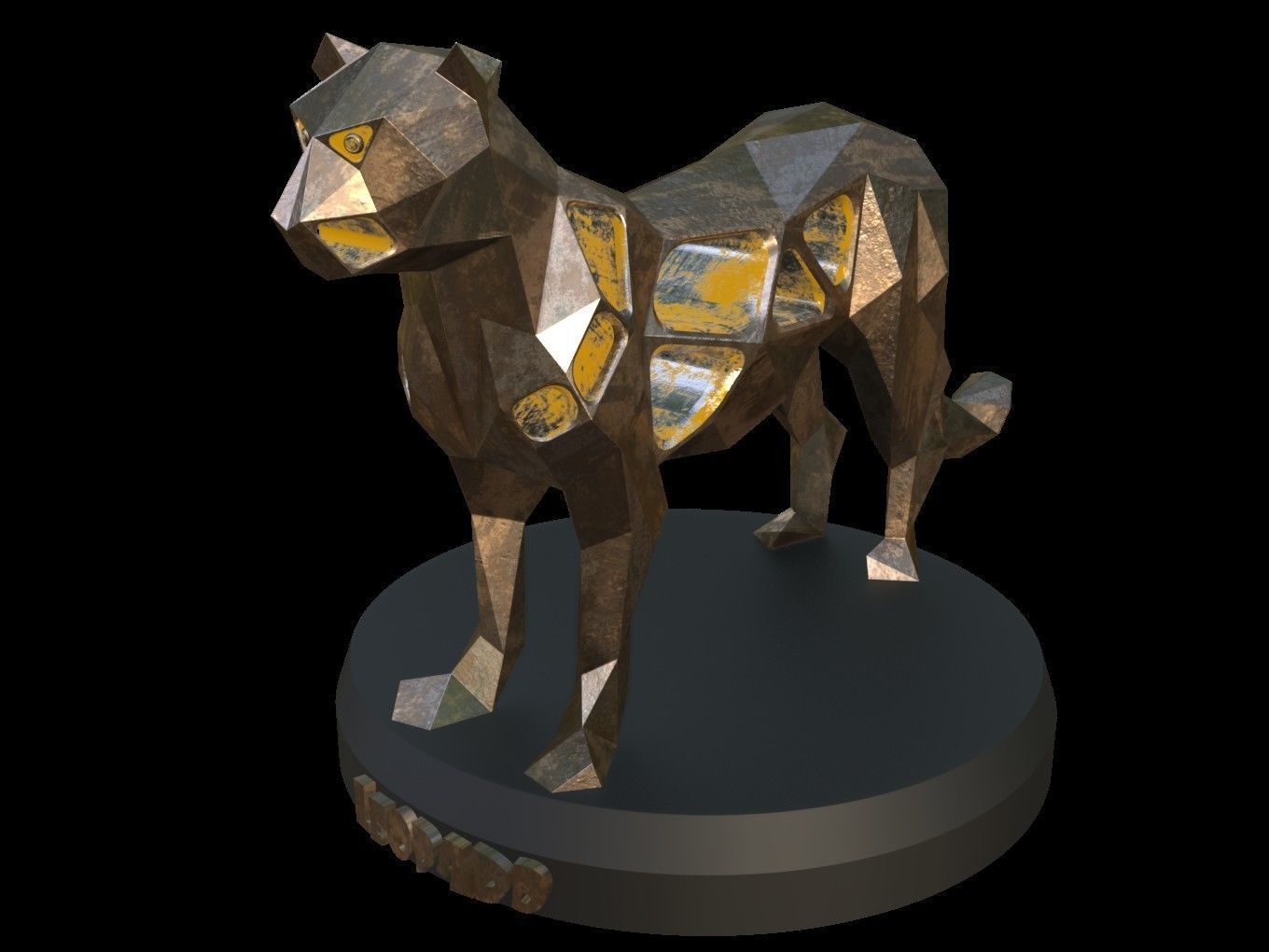 Steampunk Leopard Low-poly 3D model_1