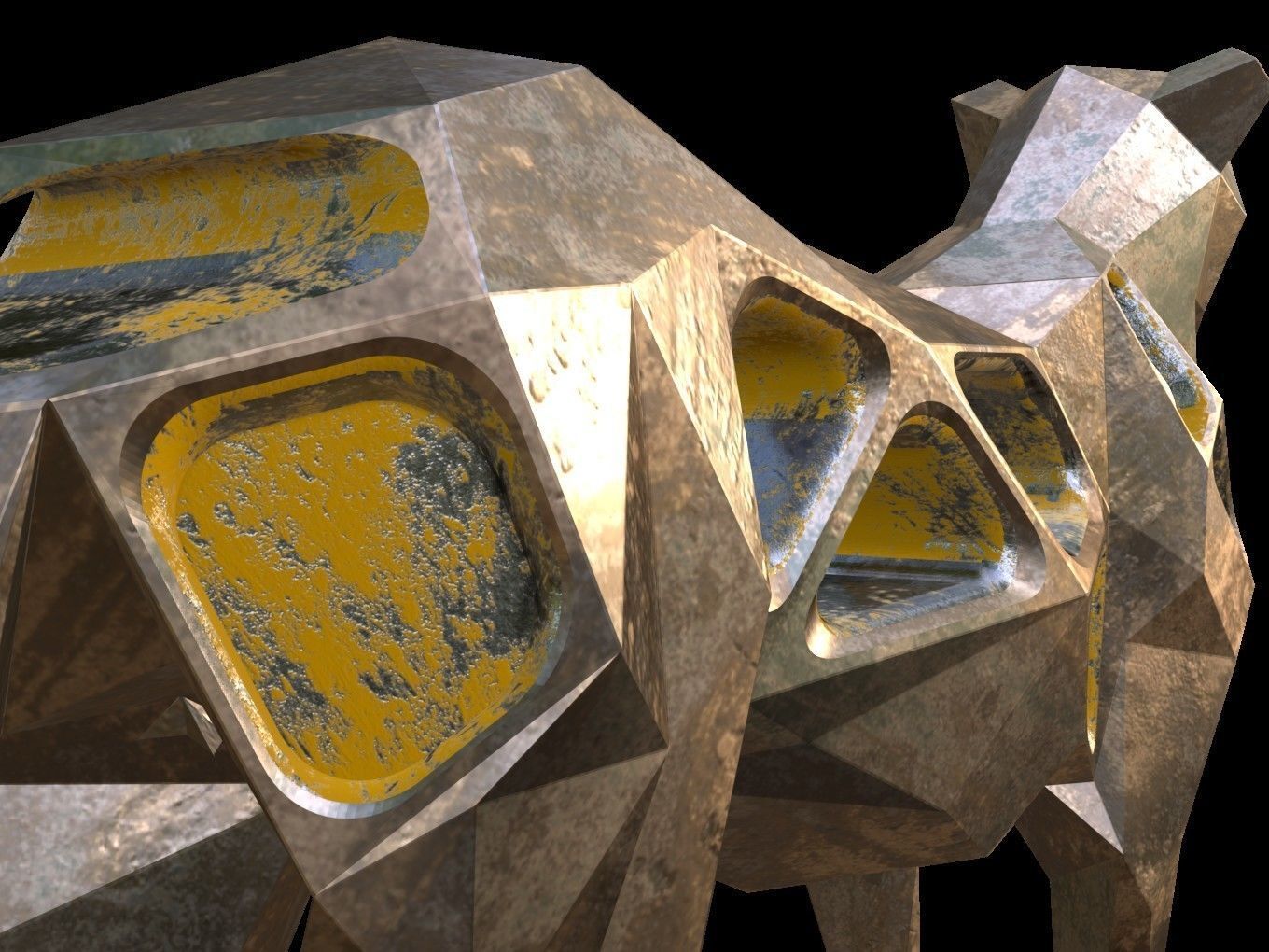 Steampunk Leopard Low-poly 3D model_10