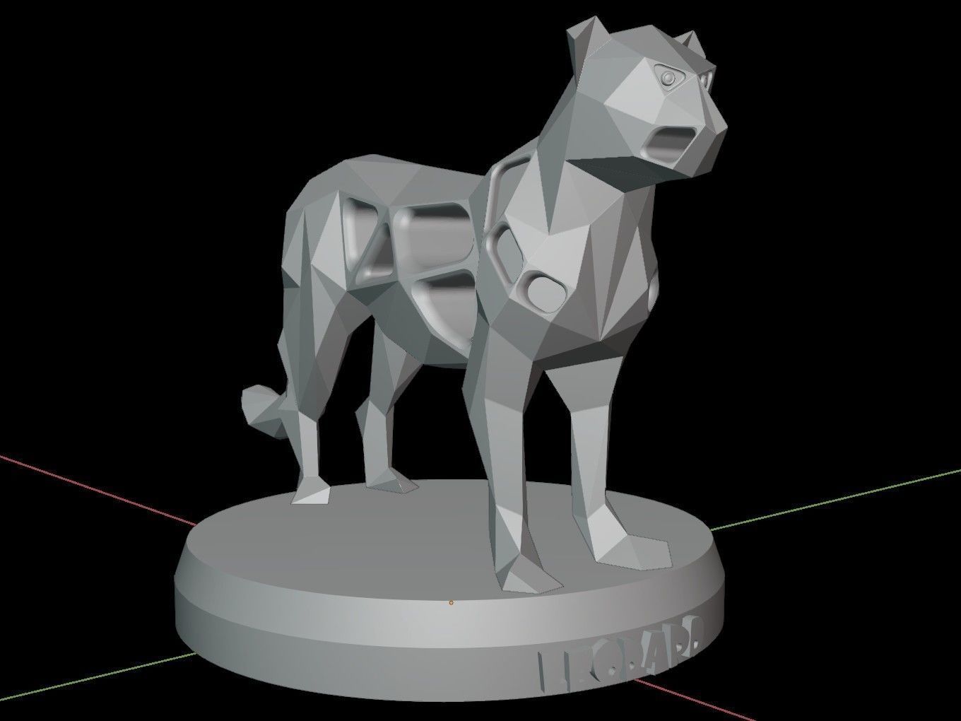 Steampunk Leopard Low-poly 3D model_13