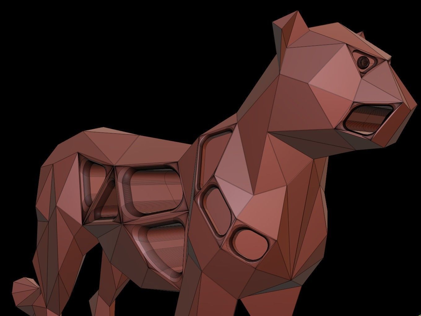 Steampunk Leopard Low-poly 3D model_15