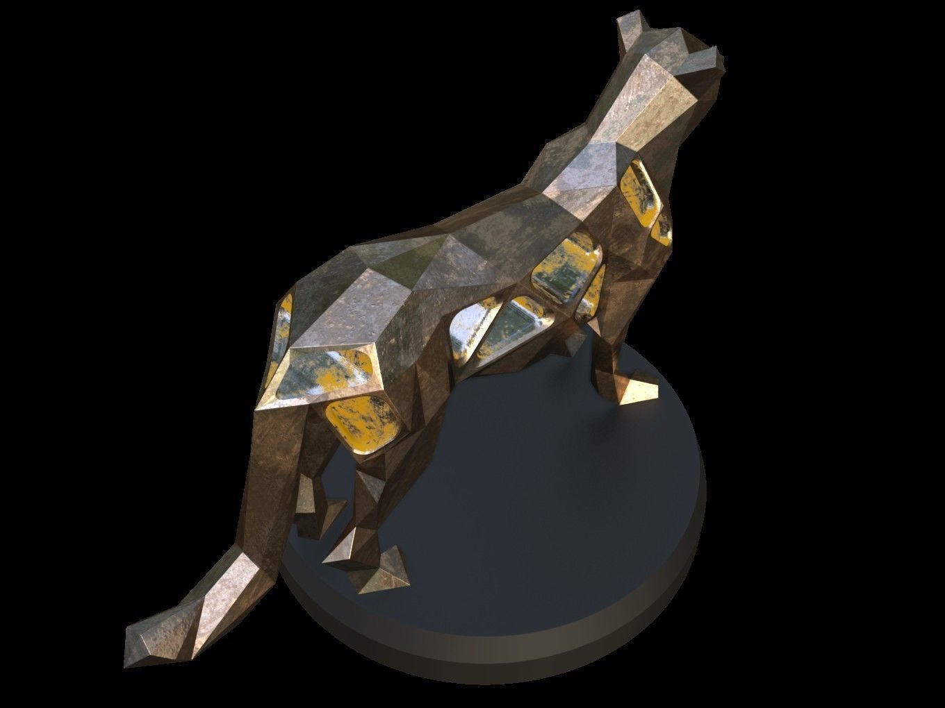 Steampunk Leopard Low-poly 3D model_6