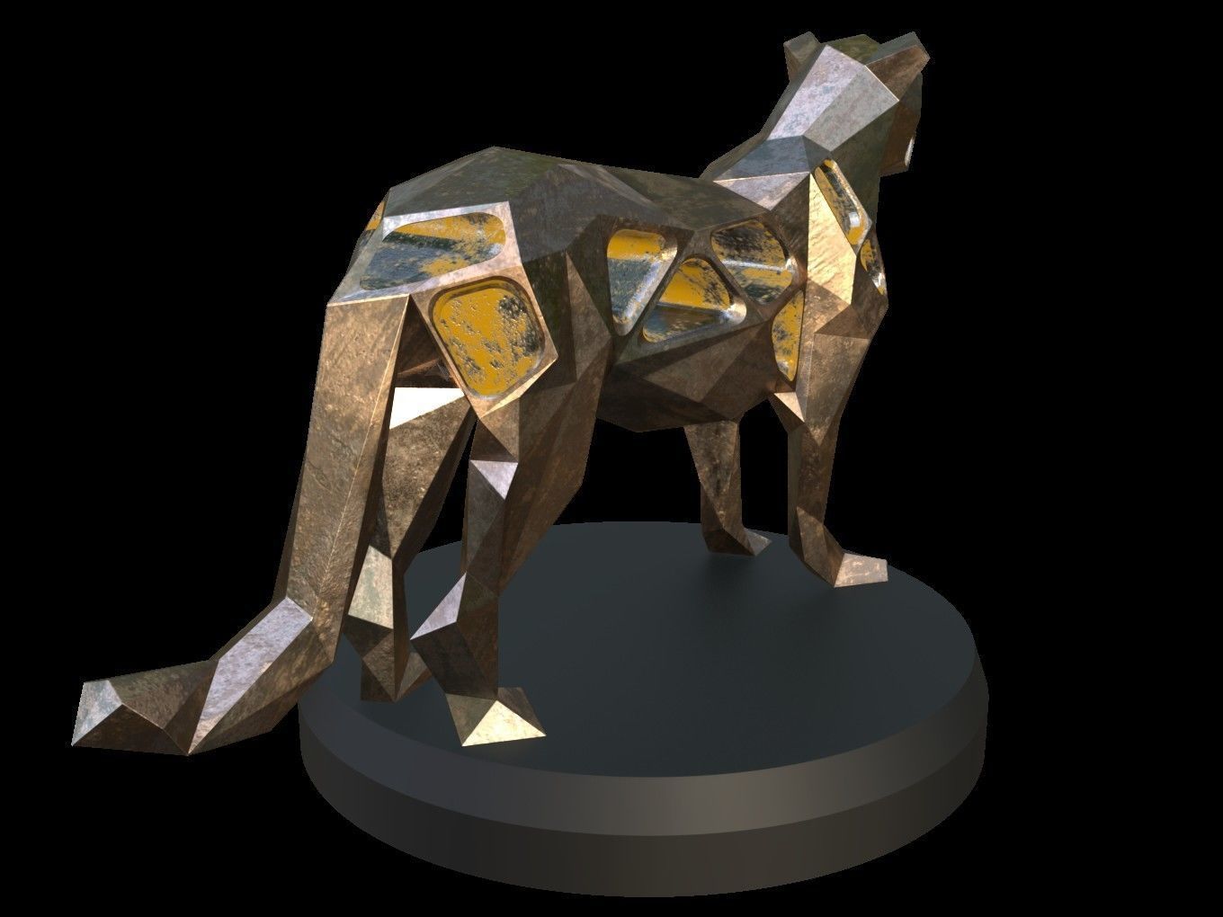 Steampunk Leopard Low-poly 3D model_5