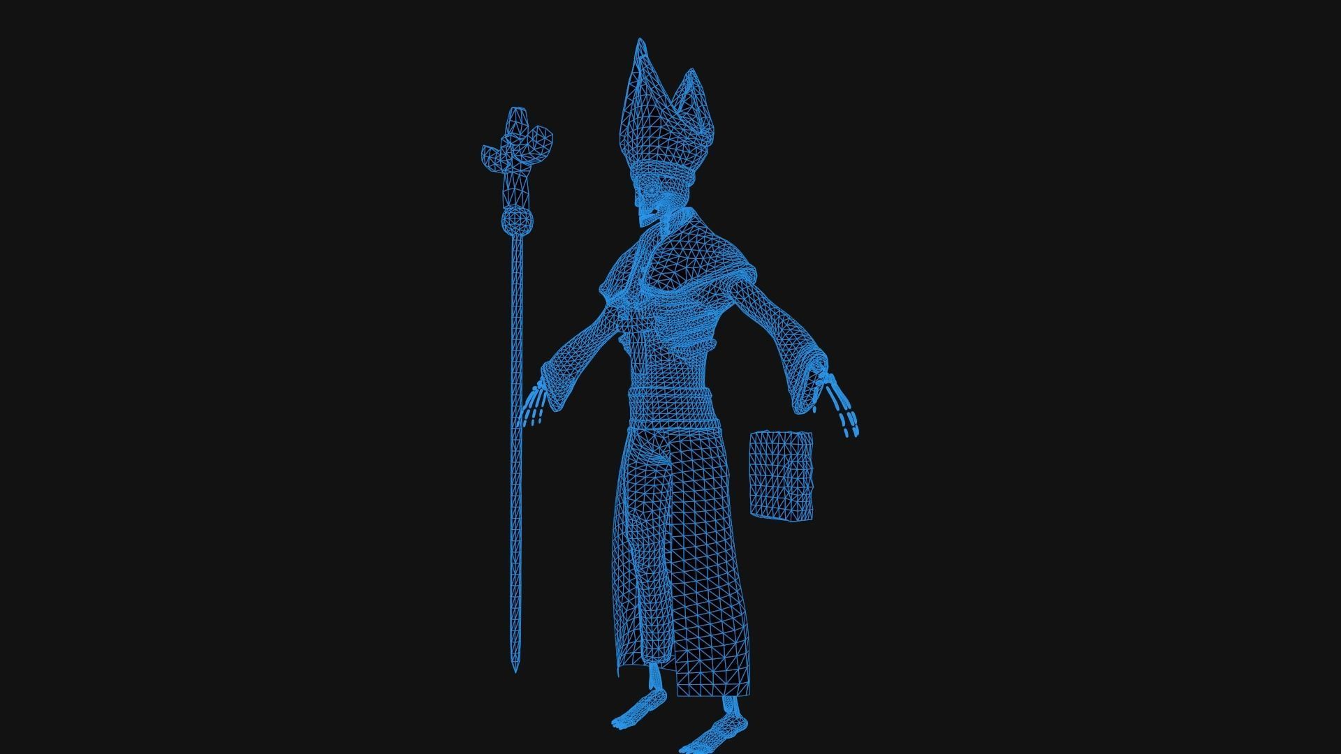 Priest Skeleton Low-poly 3D model_14