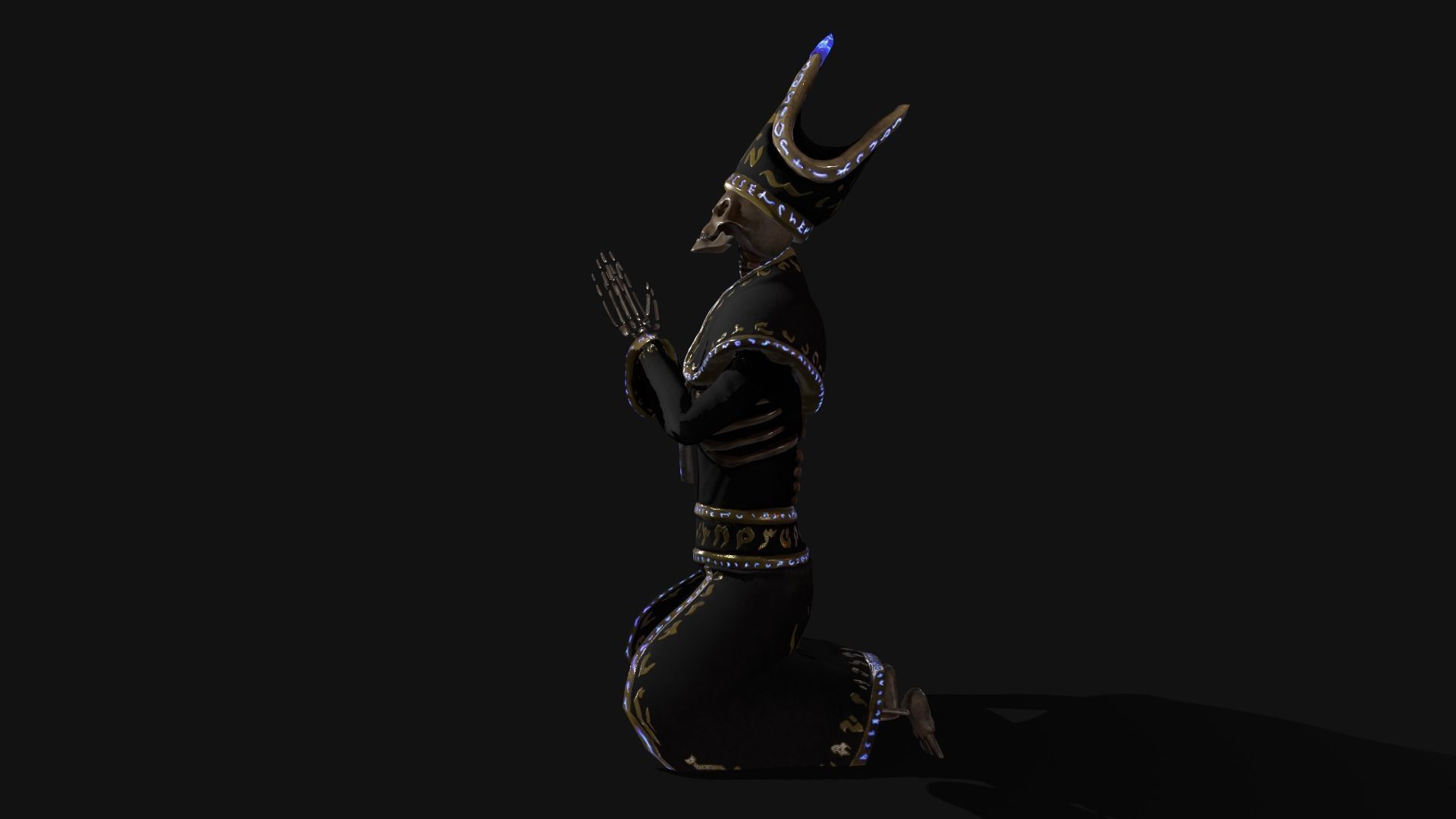 Priest Skeleton Low-poly 3D model_13