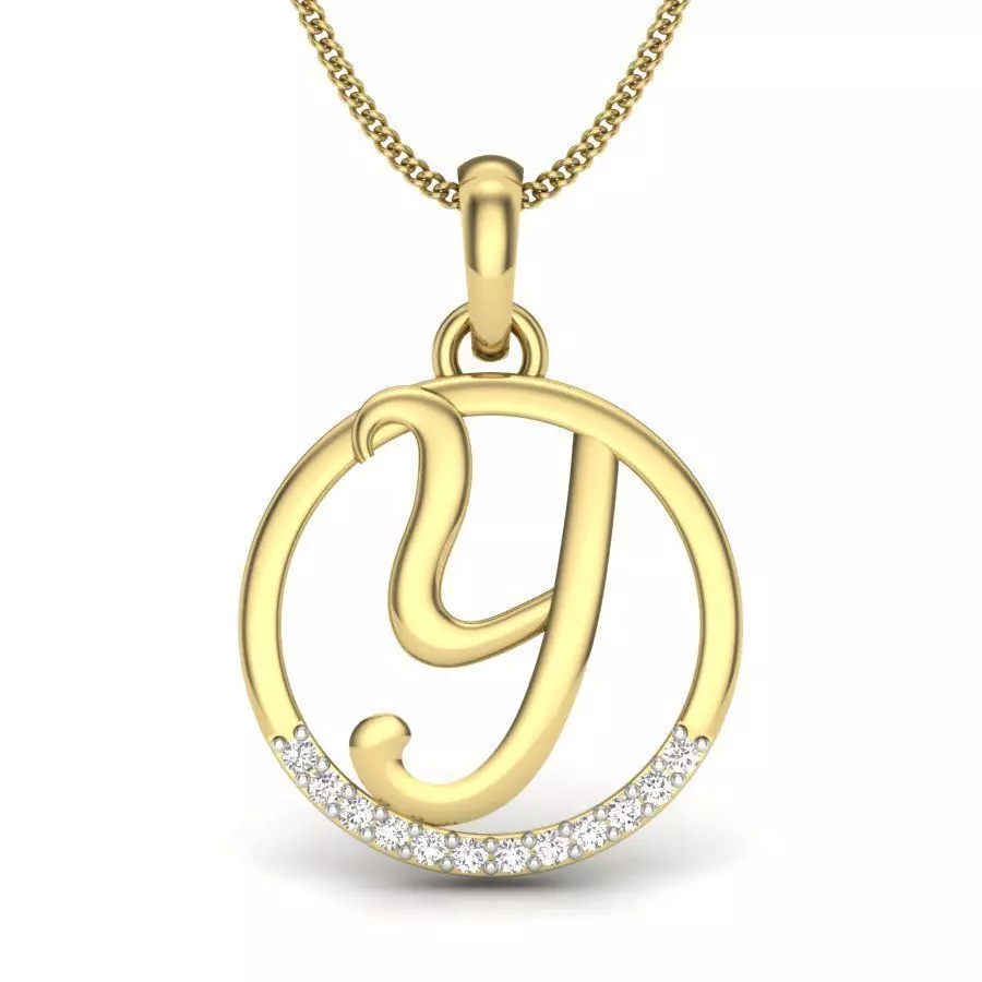 Initial Letter Pendant Y 3D print model_0