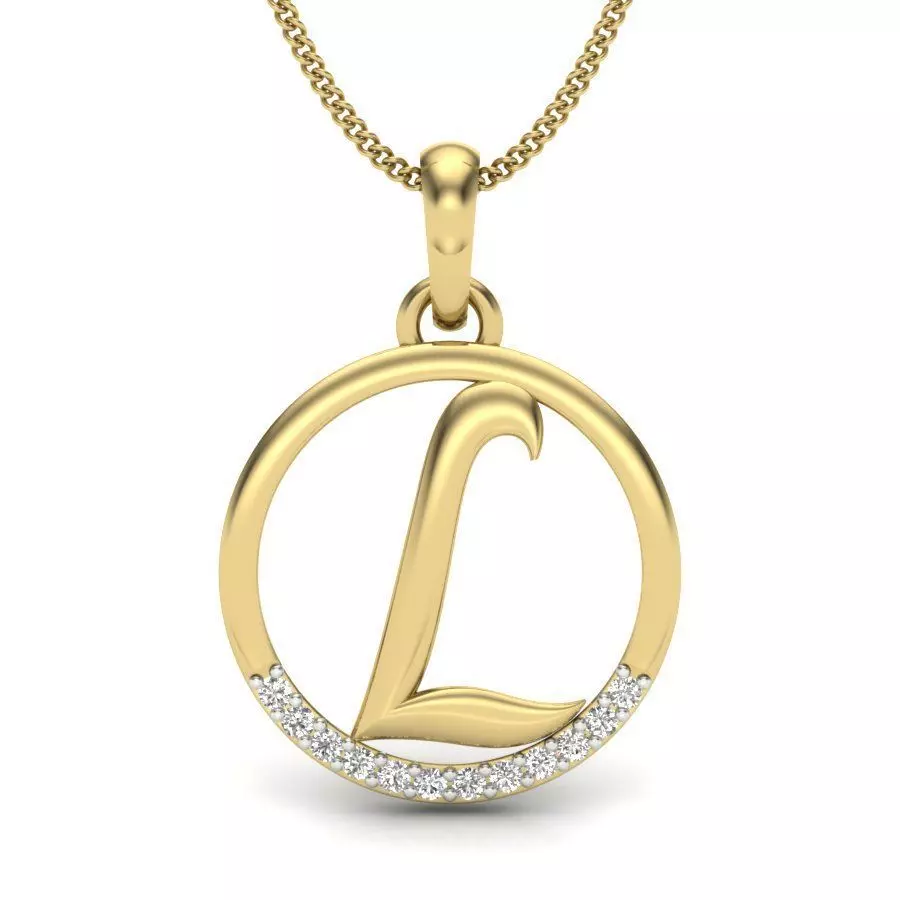 Initial Letter Pendant L 3D print model_0