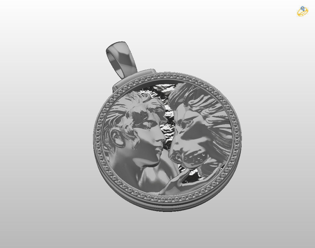 Horoscope Lion pendant 3D print model_12