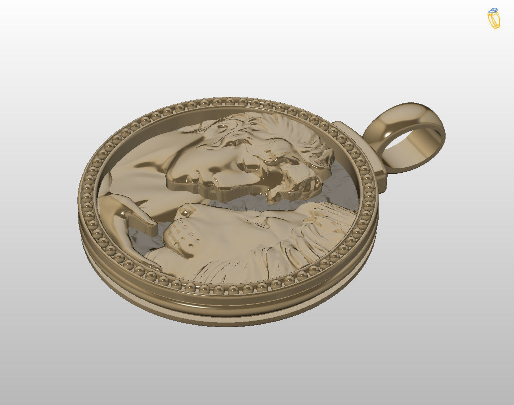 Horoscope Lion pendant 3D print model_43