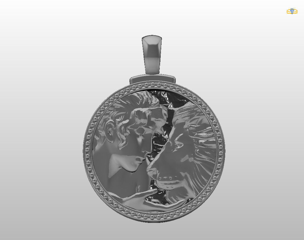 Horoscope Lion pendant 3D print model_7