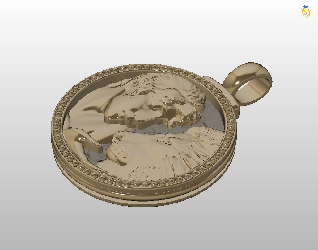 Horoscope Lion pendant 3D print model_49