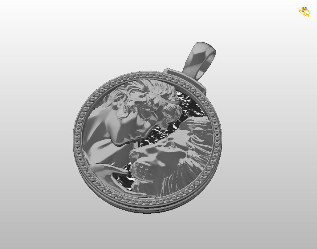 Horoscope Lion pendant 3D print model_13