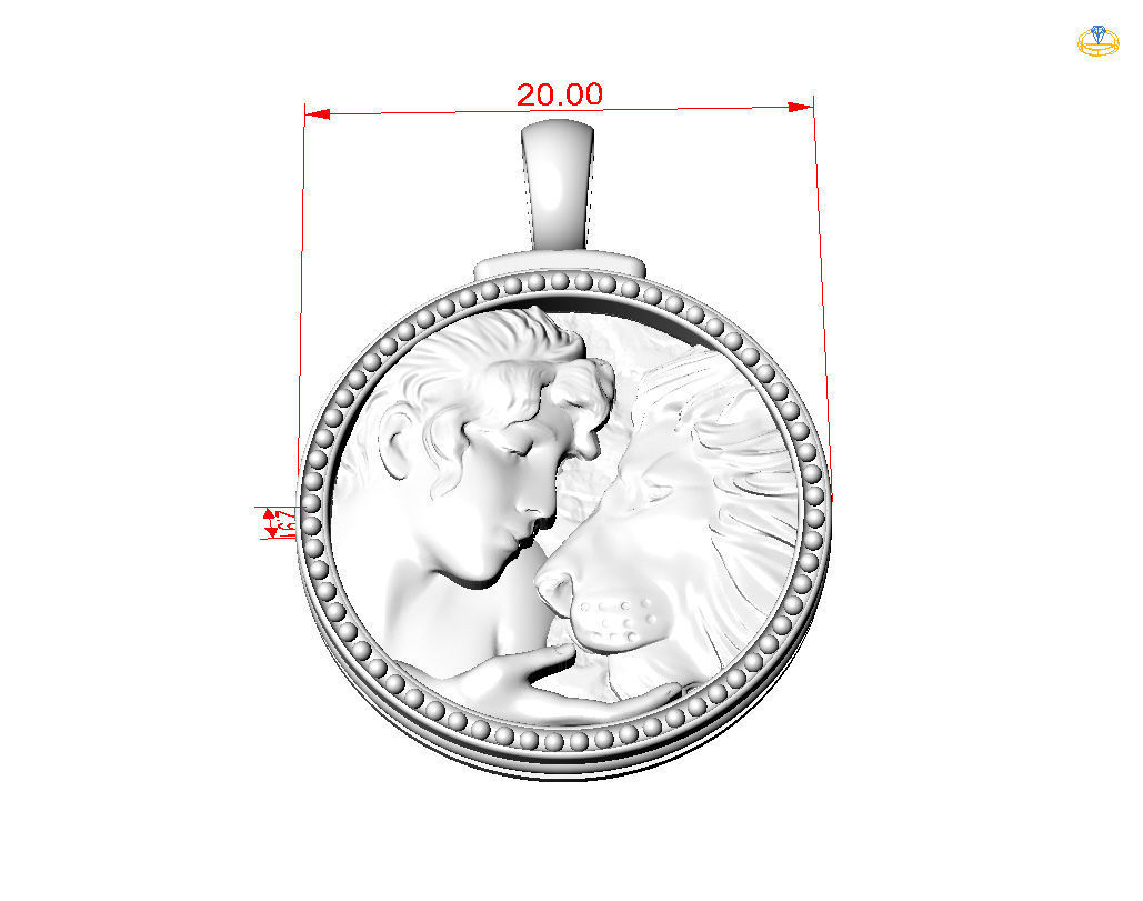 Horoscope Lion pendant 3D print model_21
