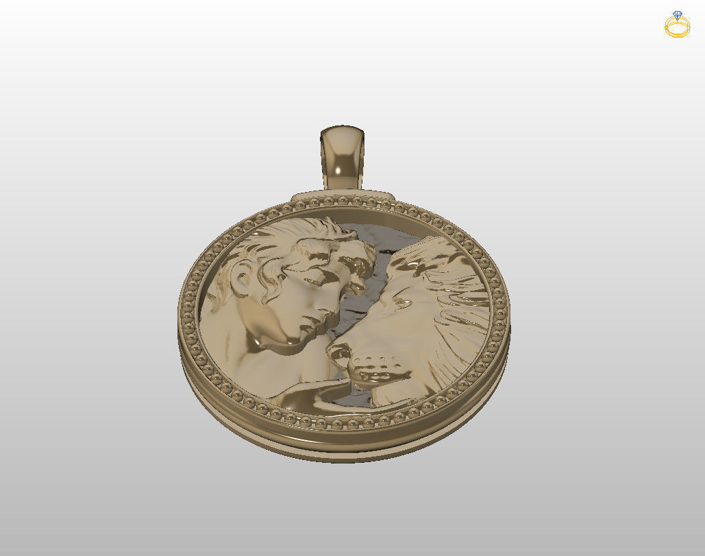 Horoscope Lion pendant 3D print model_2