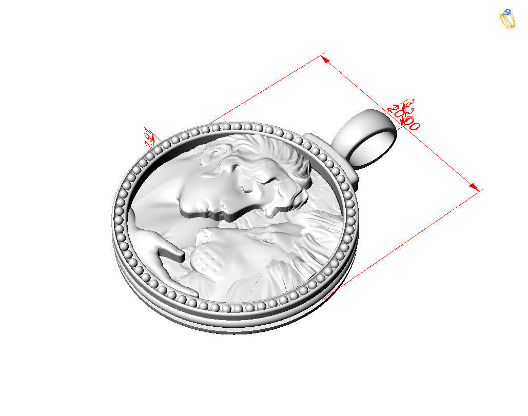 Horoscope Lion pendant 3D print model_20