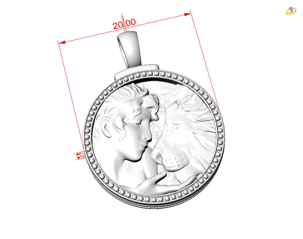 Horoscope Lion pendant 3D print model_1