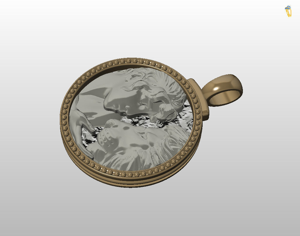 Horoscope Lion pendant 3D print model_36