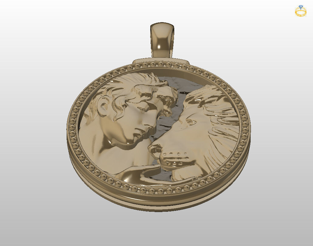 Horoscope Lion pendant 3D print model_44