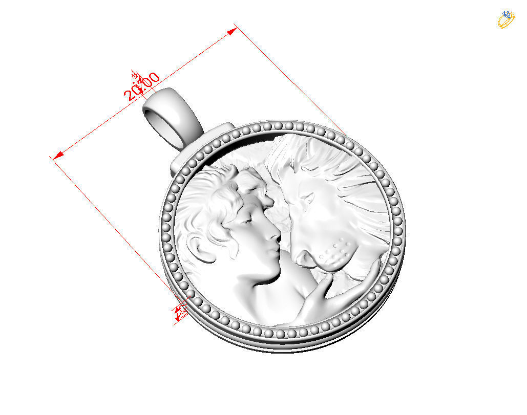 Horoscope Lion pendant 3D print model_18