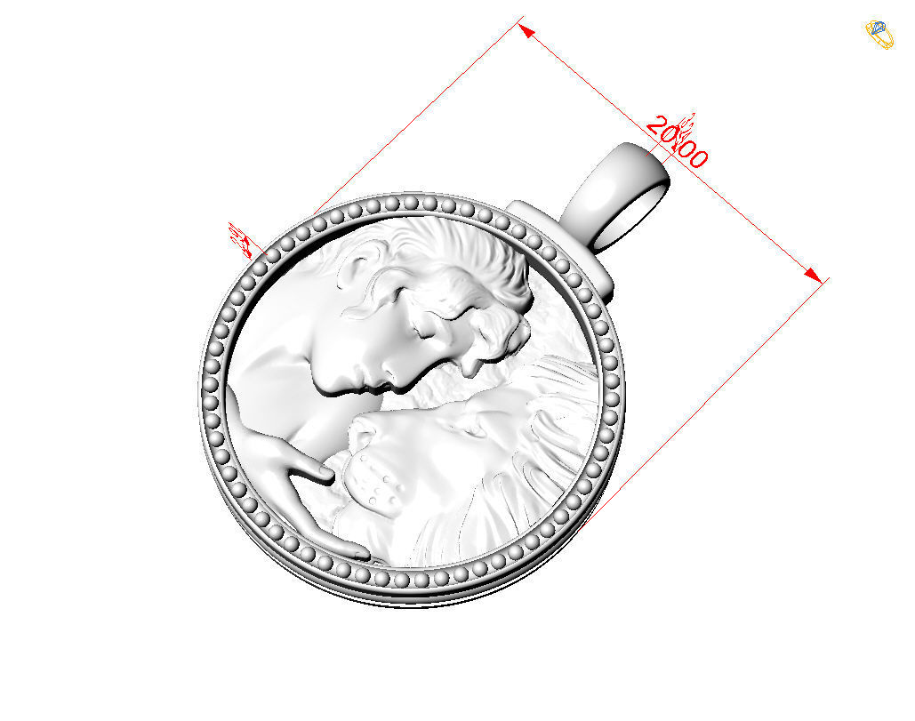 Horoscope Lion pendant 3D print model_19