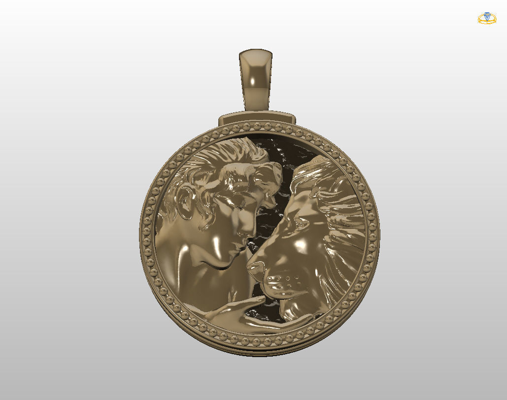 Horoscope Lion pendant 3D print model_40