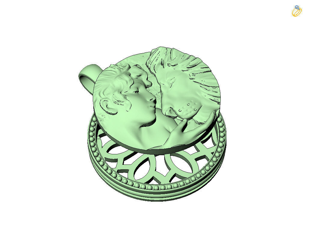 Horoscope Lion pendant 3D print model_23