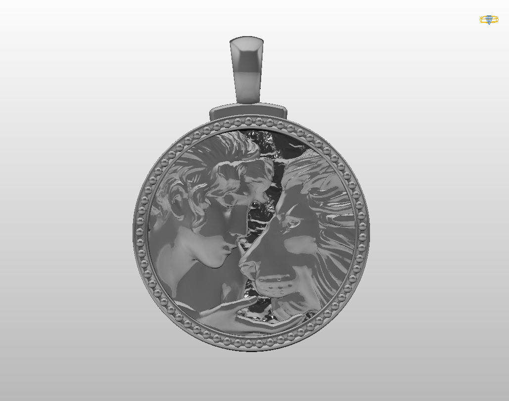 Horoscope Lion pendant 3D print model_17