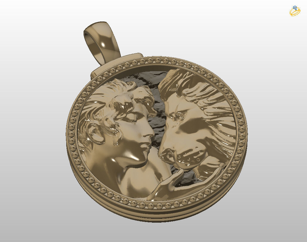 Horoscope Lion pendant 3D print model_41
