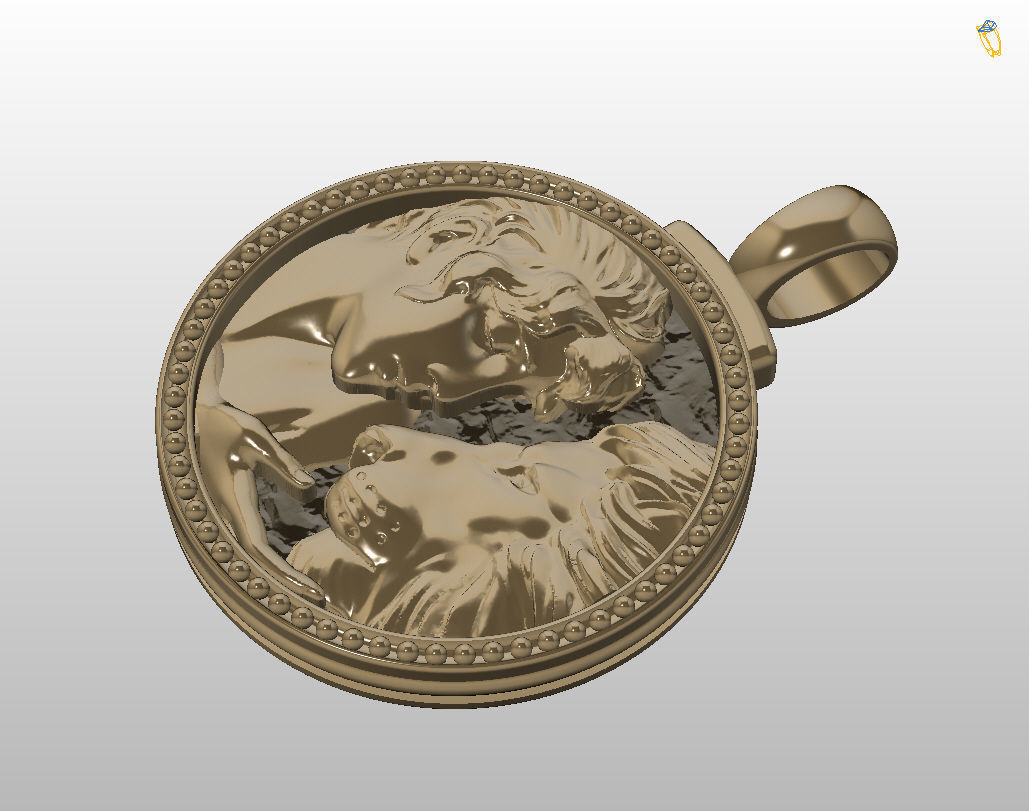 Horoscope Lion pendant 3D print model_42