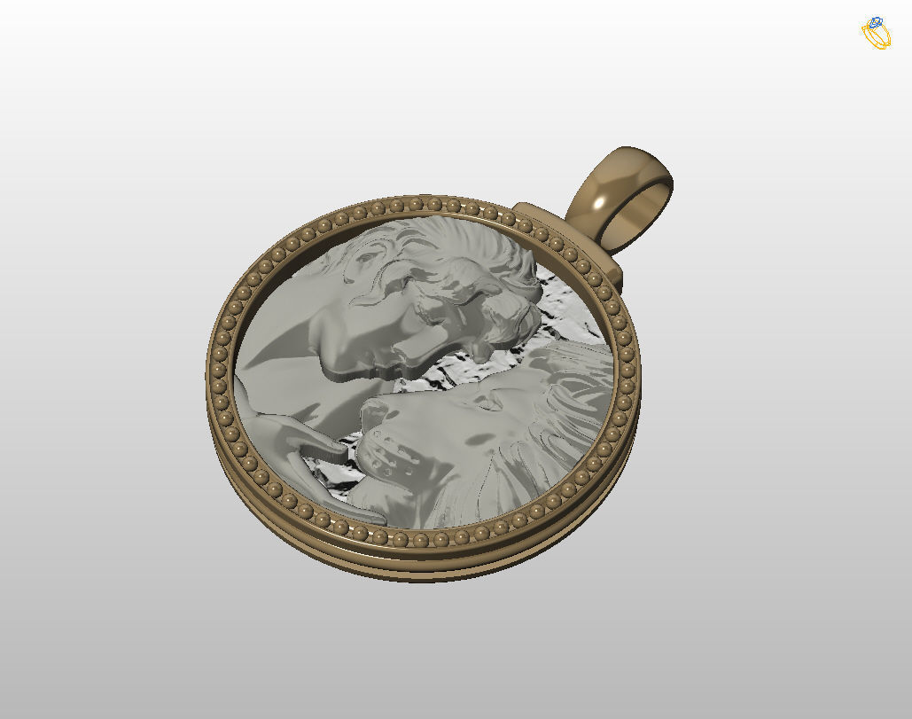 Horoscope Lion pendant 3D print model_35