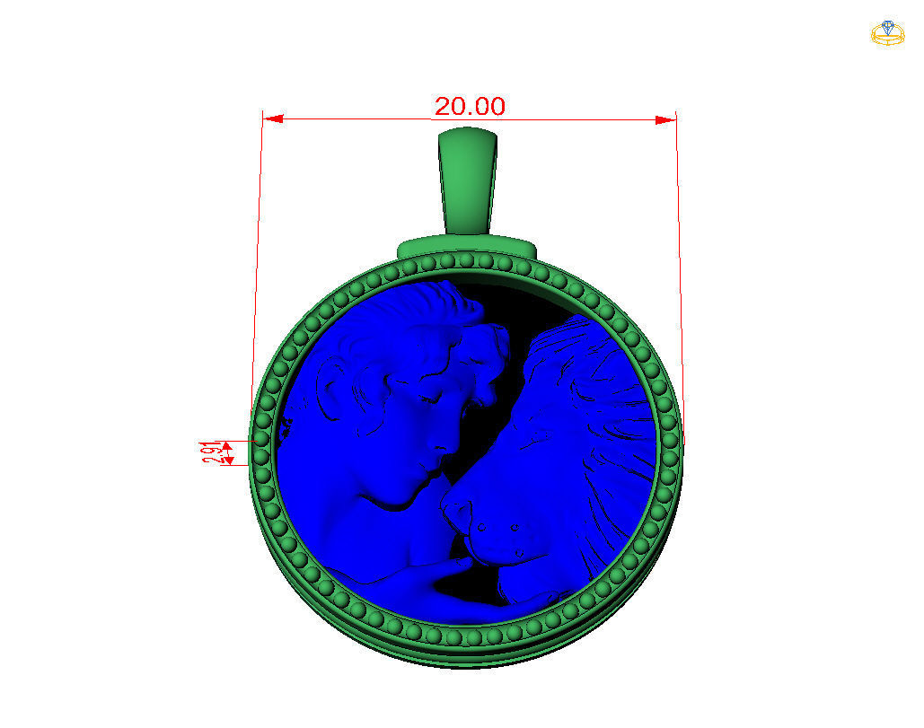Horoscope Lion pendant 3D print model_8