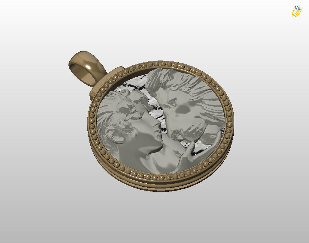 Horoscope Lion pendant 3D print model_37