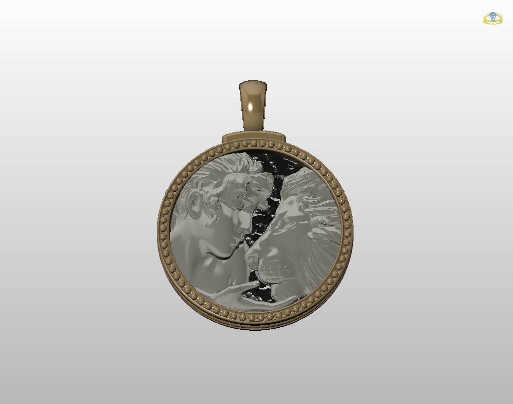 Horoscope Lion pendant 3D print model_38