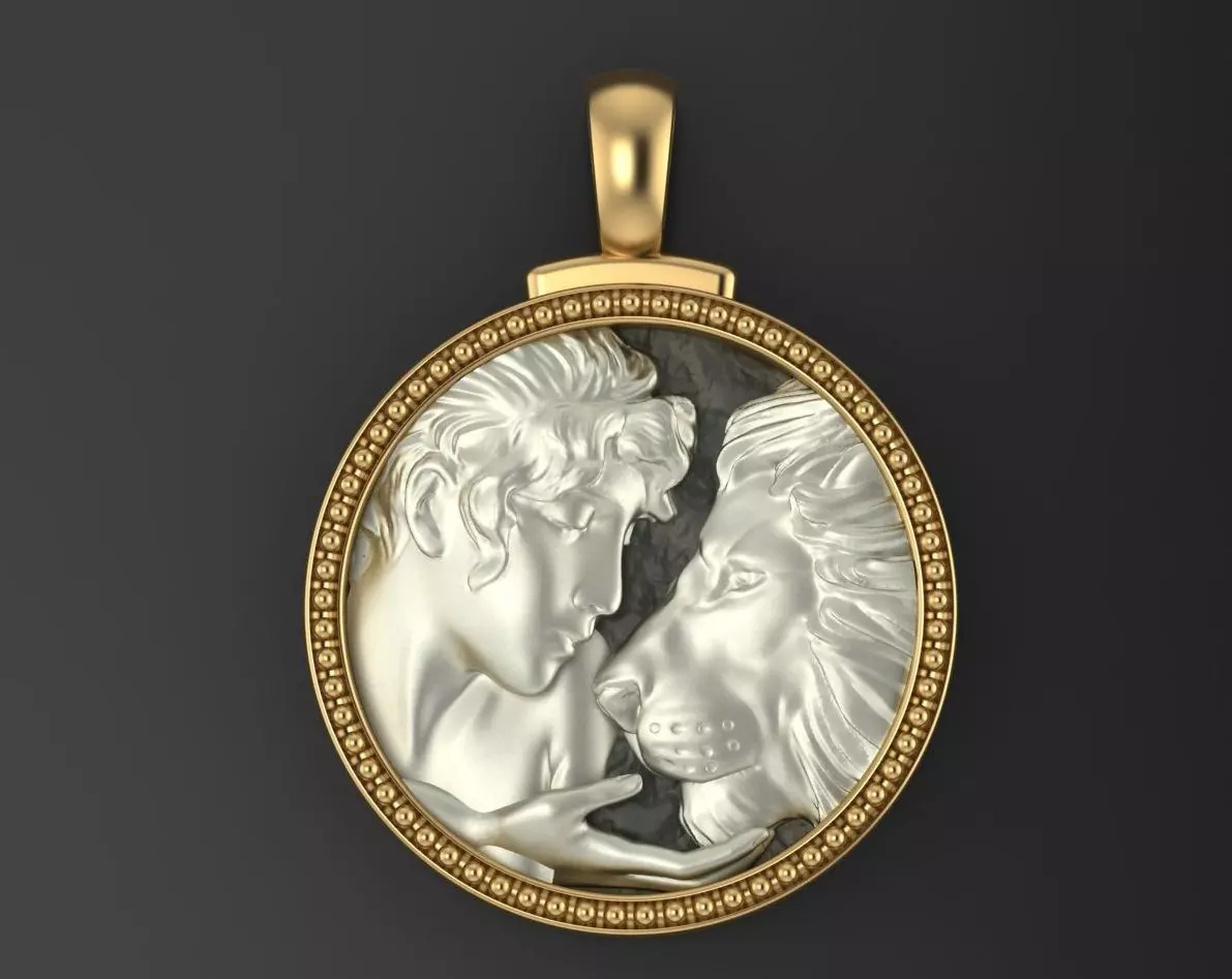 Horoscope Lion pendant 3D print model_0