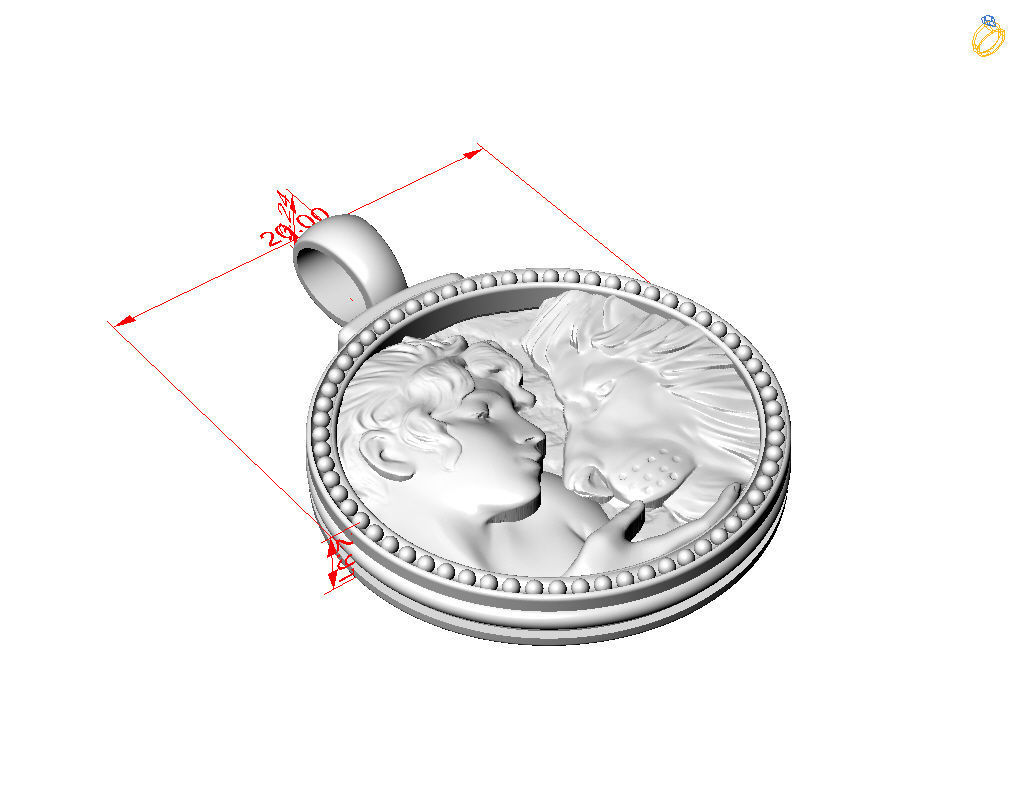 Horoscope Lion pendant 3D print model_22