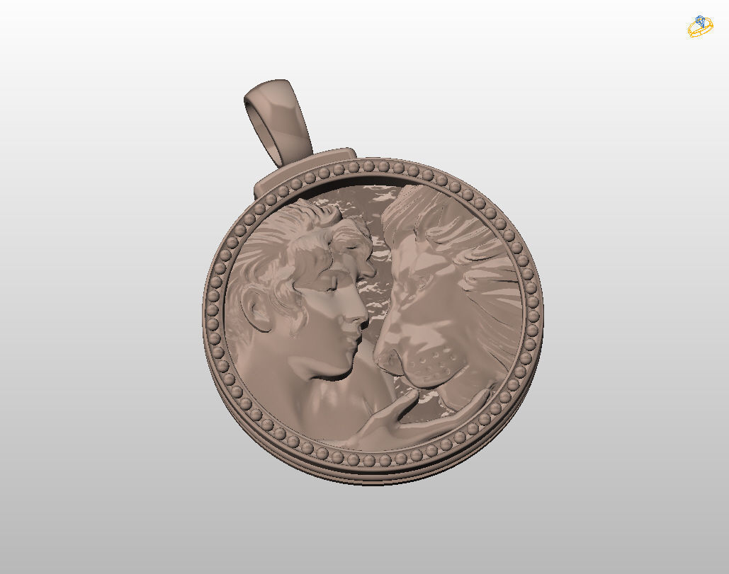 Horoscope Lion pendant 3D print model_6