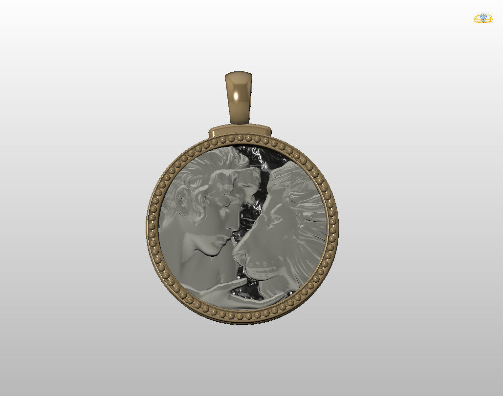 Horoscope Lion pendant 3D print model_32