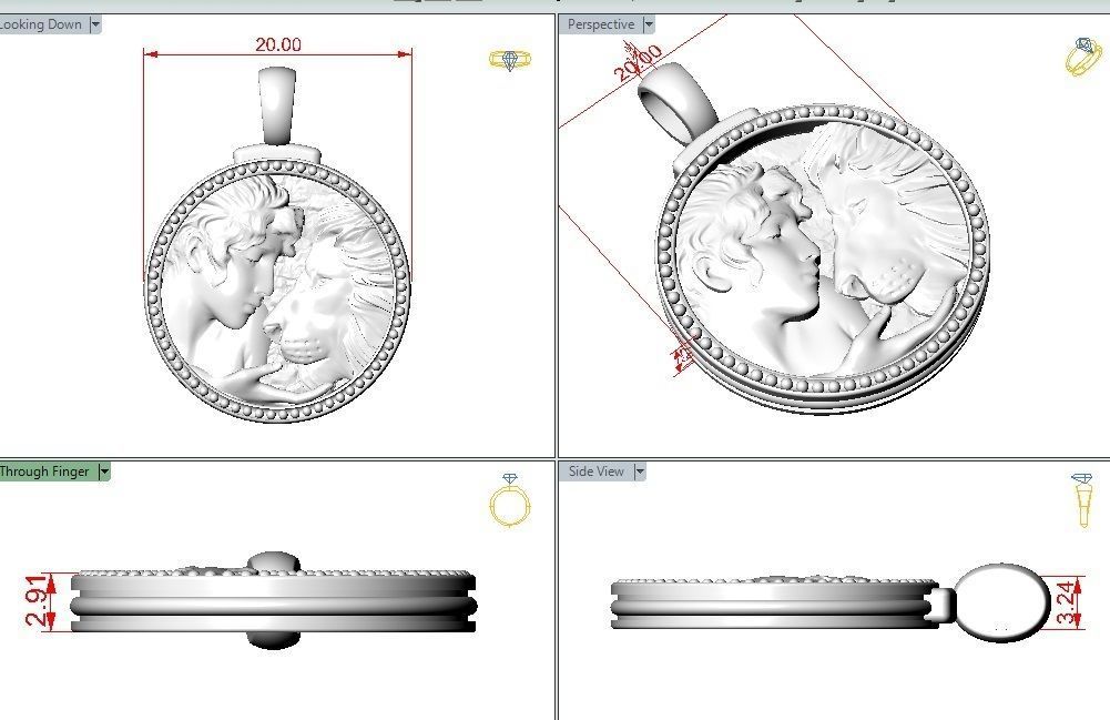 Horoscope Lion pendant 3D print model_27