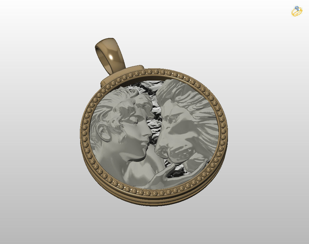 Horoscope Lion pendant 3D print model_28