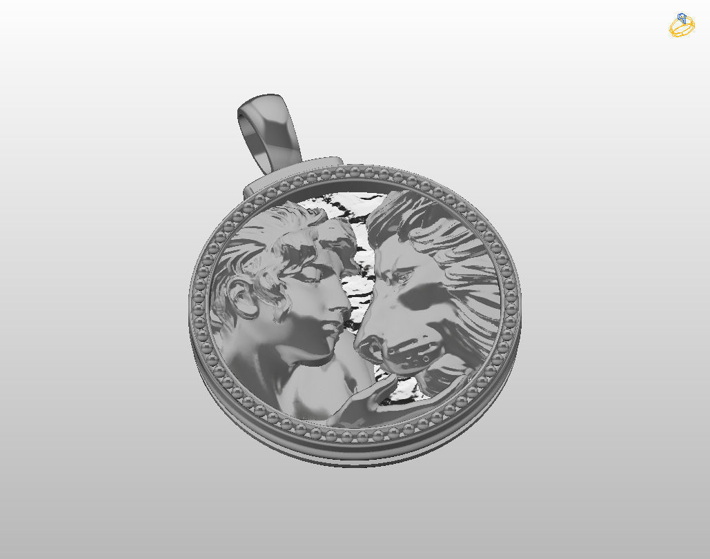 Horoscope Lion pendant 3D print model_16