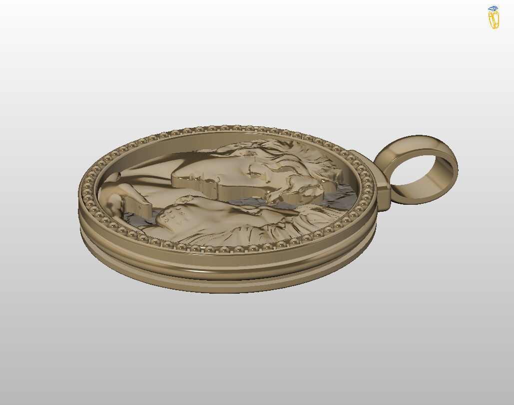 Horoscope Lion pendant 3D print model_48